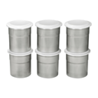 Pacojet Pack of 6 Chrome Steel Pacotizing® Beakers with White Lids