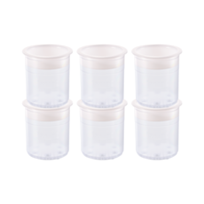 Pacojet Pack of 6 Synthetic Pacotizing® Transparent Beakers with White Lids
