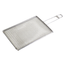 Kasai Stainless Steel Squid Grilling Basket - 30 x 20 x 1cm - 45cm Overall Length